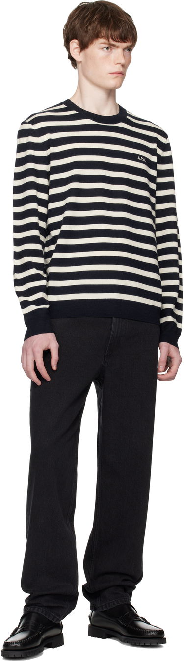 Sveter A.P.C. A.P.C. Matthias Striped Sweater Navy | WVBEC-H23431, 3