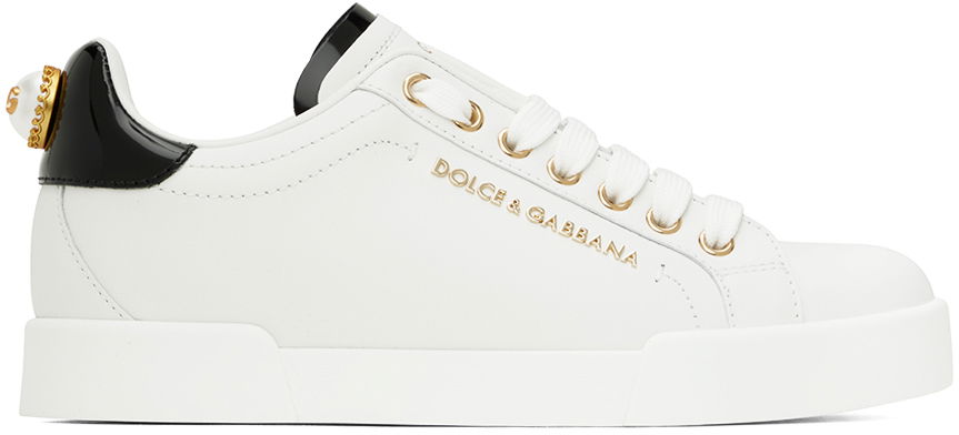 White & Gold Portofino Sneakers