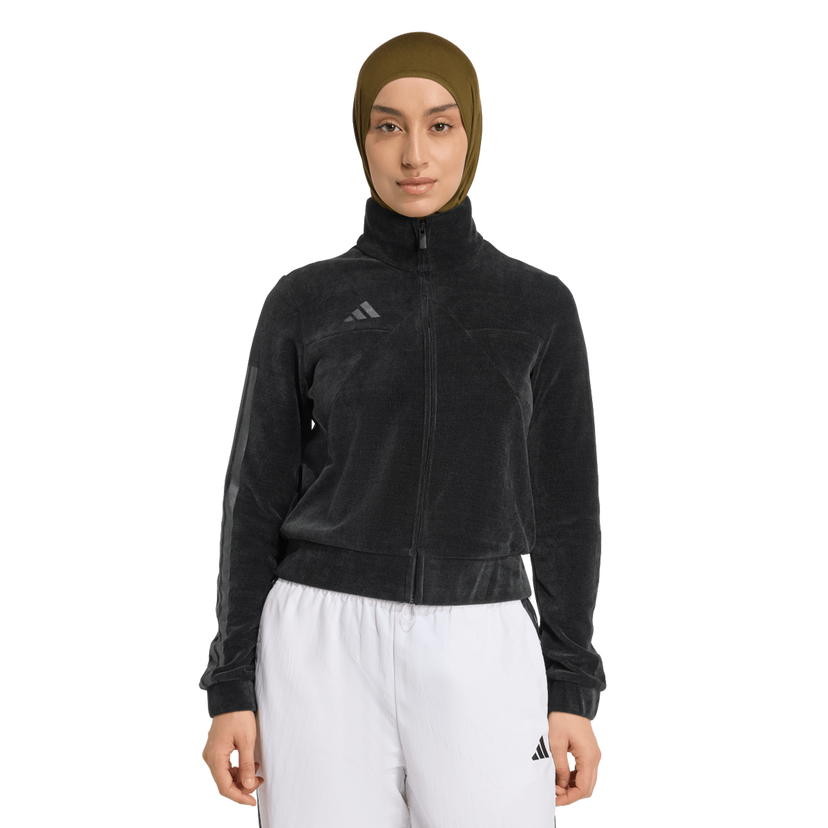 Mikina adidas Originals TIRO Q4 Velour Full-Zip Track Jacket Čierna | JX5124
