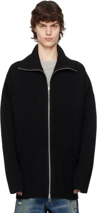 Sveter VETEMENTS VETEMENTS Zip-Up Ribbed Knit Sweater Čierna | UA66KN170B, 0