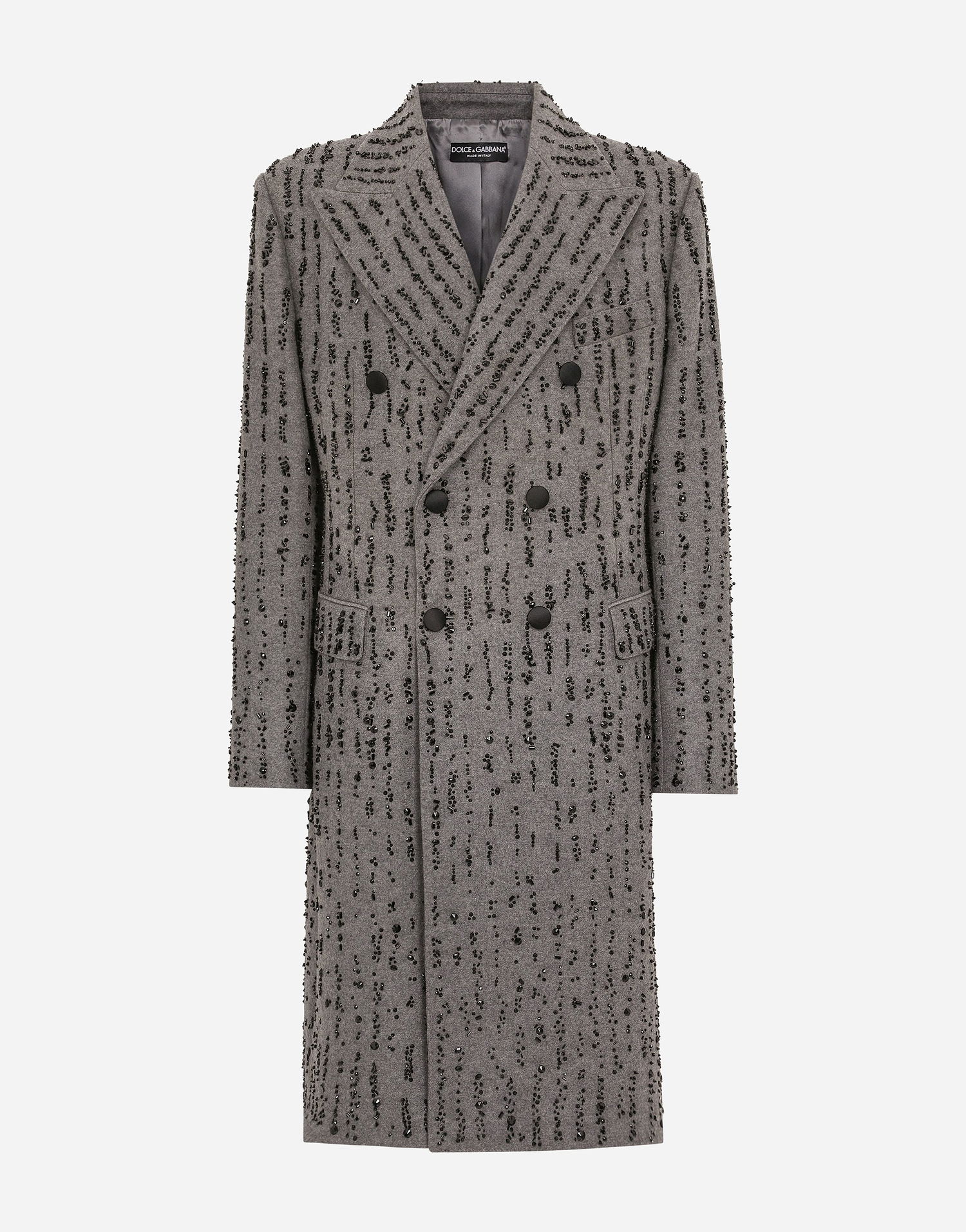 Kabáty Dolce & Gabbana Embroidered Double-breasted Coat Šedá | G048VZGI578S9000, 0