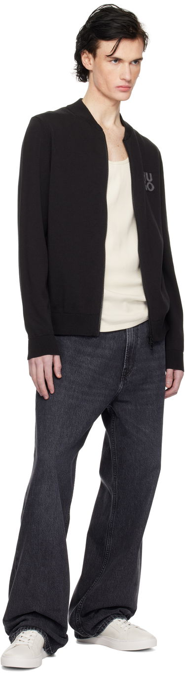 Sveter BOSS Knit Logo Bomber Jacket Čierna | 50531819, 3