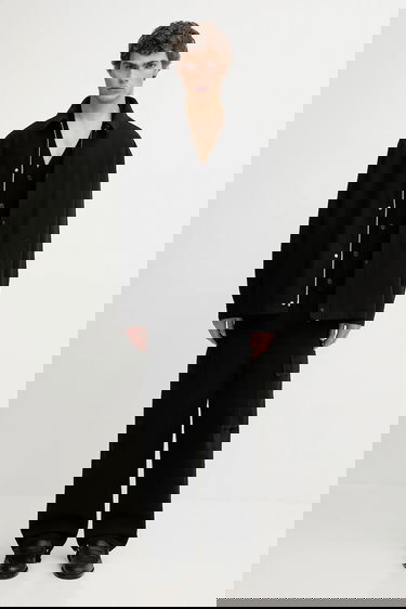 Bunda MAISON KITSUNÉ Maison Kitsuné Casual Oversize Wool Blend Jacket Čierna | PM00409WM2023, 4