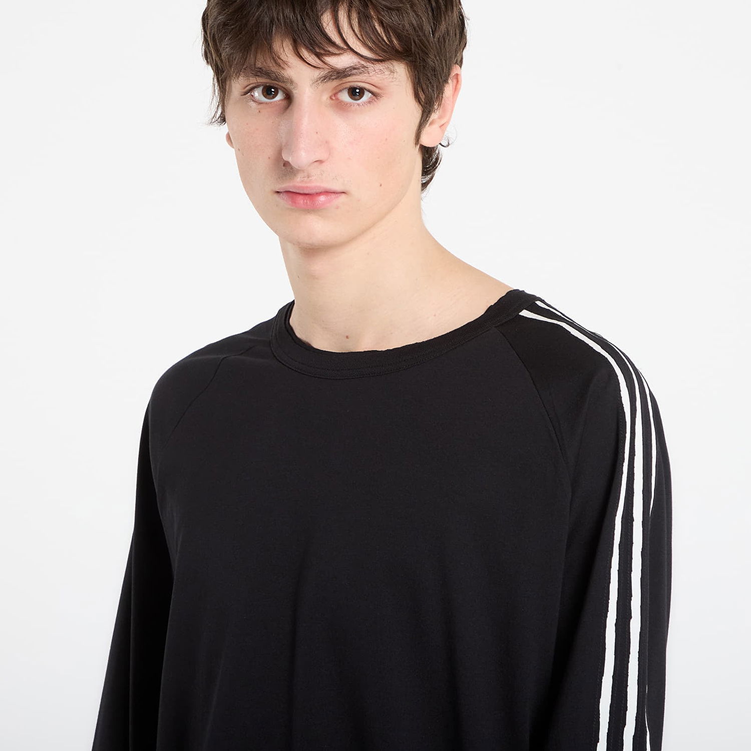 Tričko Y-3 Y-3 Raw Edge 3 Stripes Long Sleeve T-Shirt Čierna | KQ9795, 1
