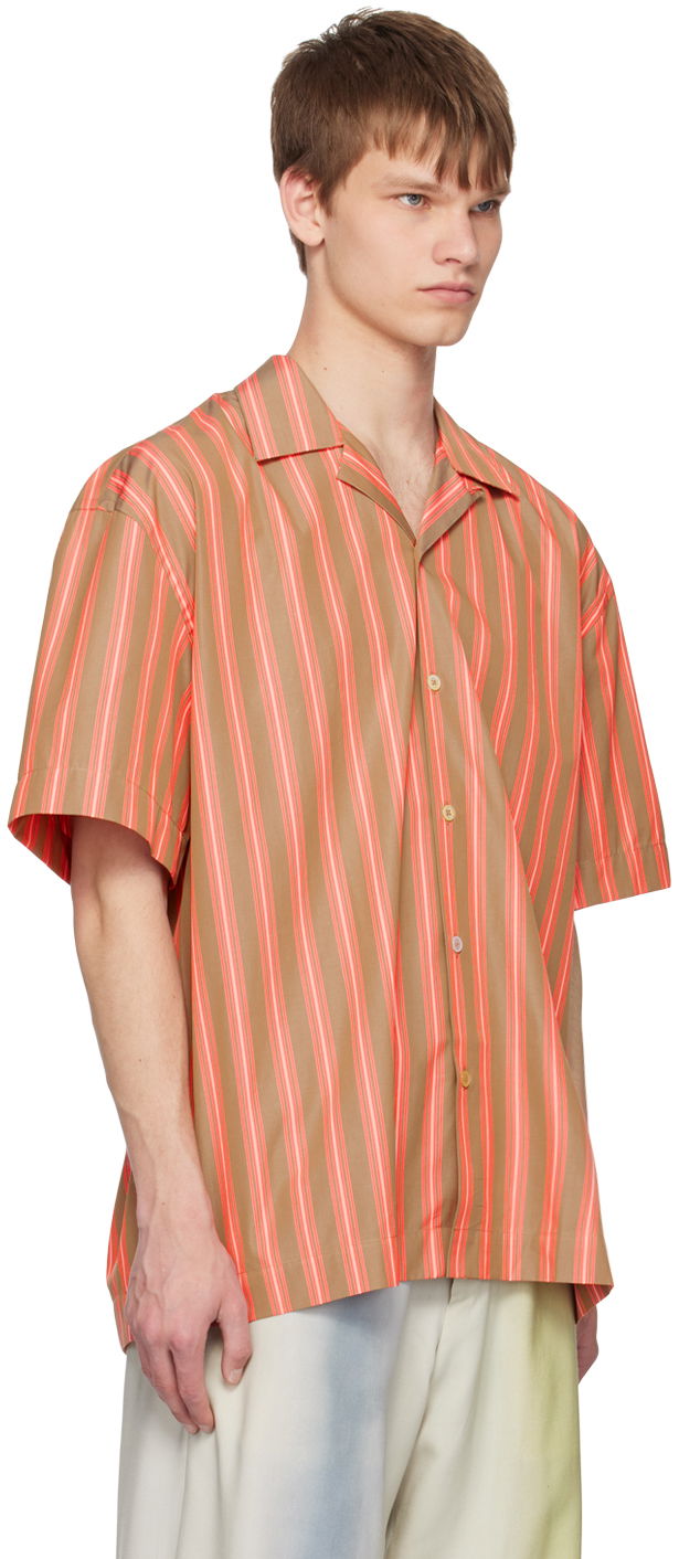 Košeľa Paul Smith Paul Smith Oversized Short-Sleeve Camp Collar Striped Shirt Béžová | M1R-092Y-K01967-62, 1