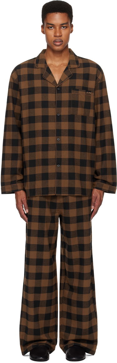Košeľa SKIMS Flannel Sleep Set Hnedá | ST-SST-6004M, 0