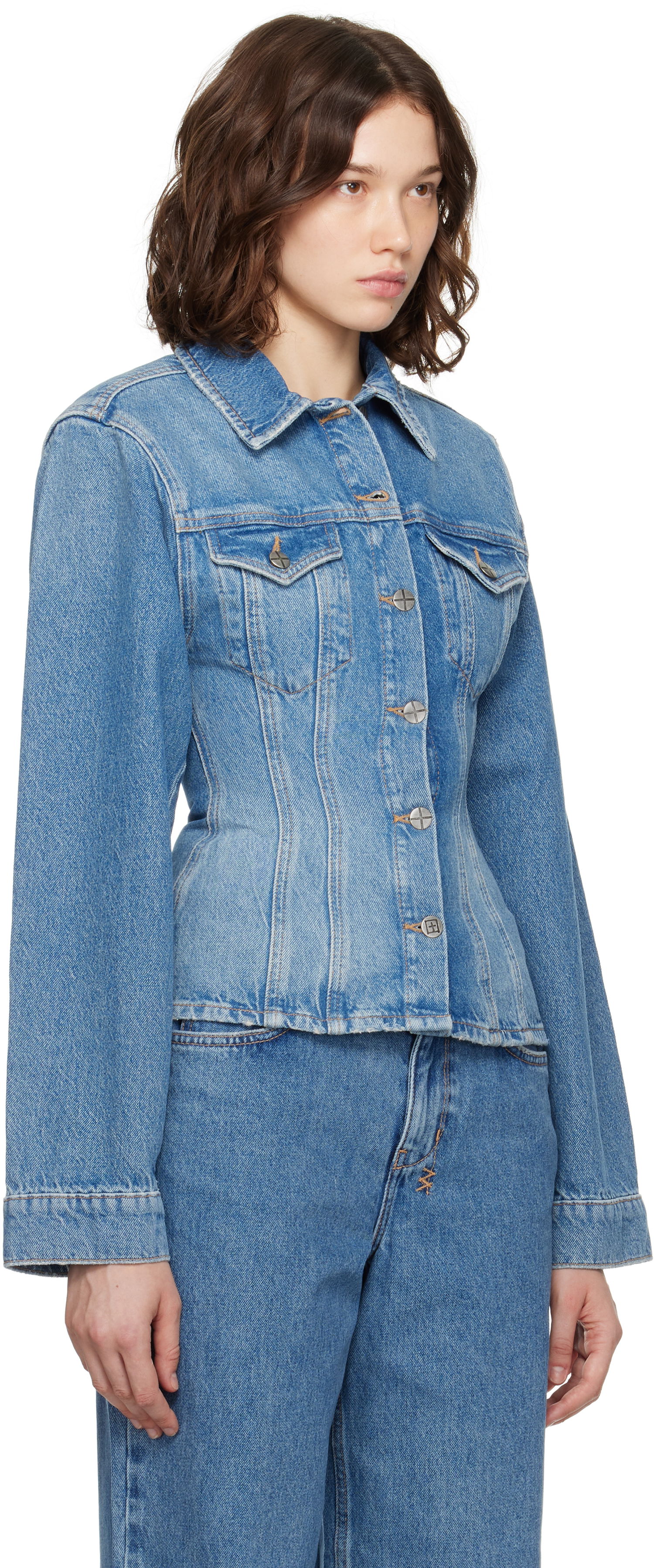 Bunda Ksubi Cinched Crop Tru Vintage Denim Jacket Modrá | WPF25JK005, 1