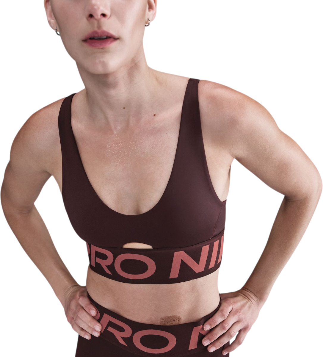 Podprsenka Nike Nike Pro Indy Plunge Medium Support Sports Bra Hnedá | hf7324-652, 0
