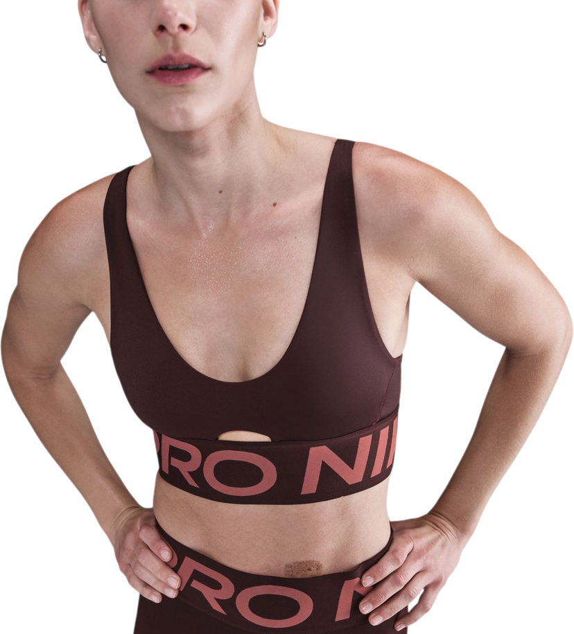 Podprsenka Nike Nike Pro Indy Plunge Medium Support Sports Bra Hnedá | hf7324-652