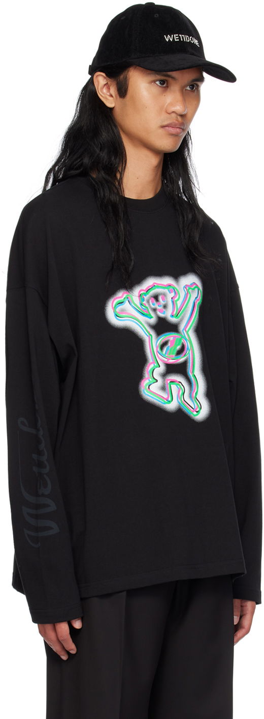 Tričko We11done Colorful Teddy Print Long Sleeve T-Shirt Čierna | WD-TT3-22-833-U-BK, 1