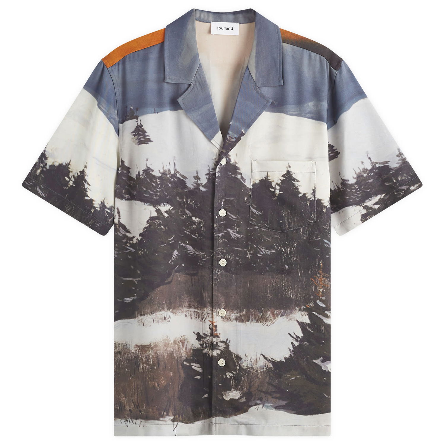 Košeľa Soulland Orson Snow Hare Shirt With Print Blue Multi Modrá | 42045-1286-BLM, 0