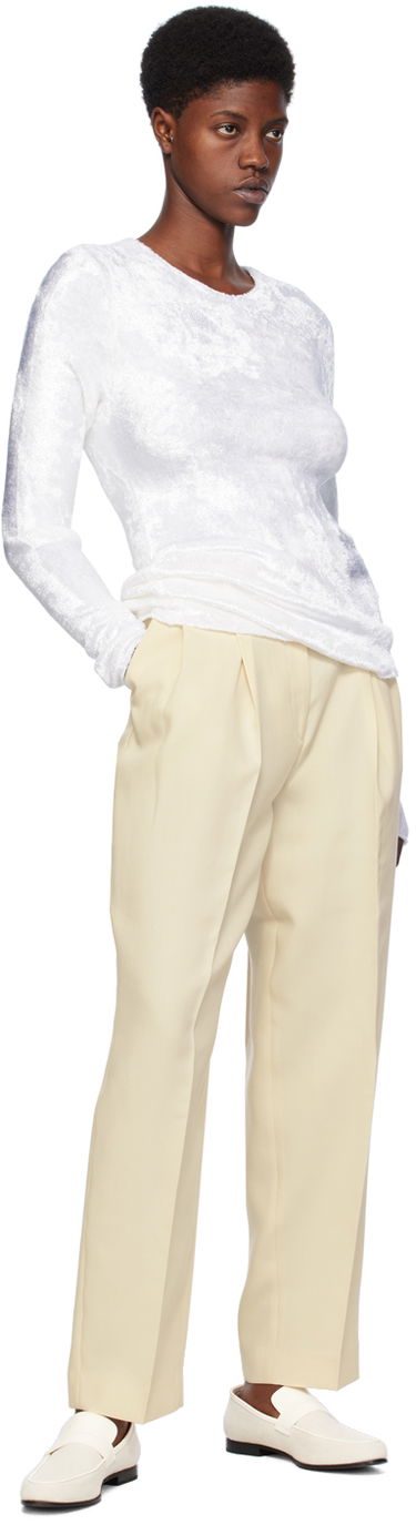 Sveter TOTEME TOTEME Slim Long Sleeve T-Shirt Biela | 241-WRT1059-YA0026, 3