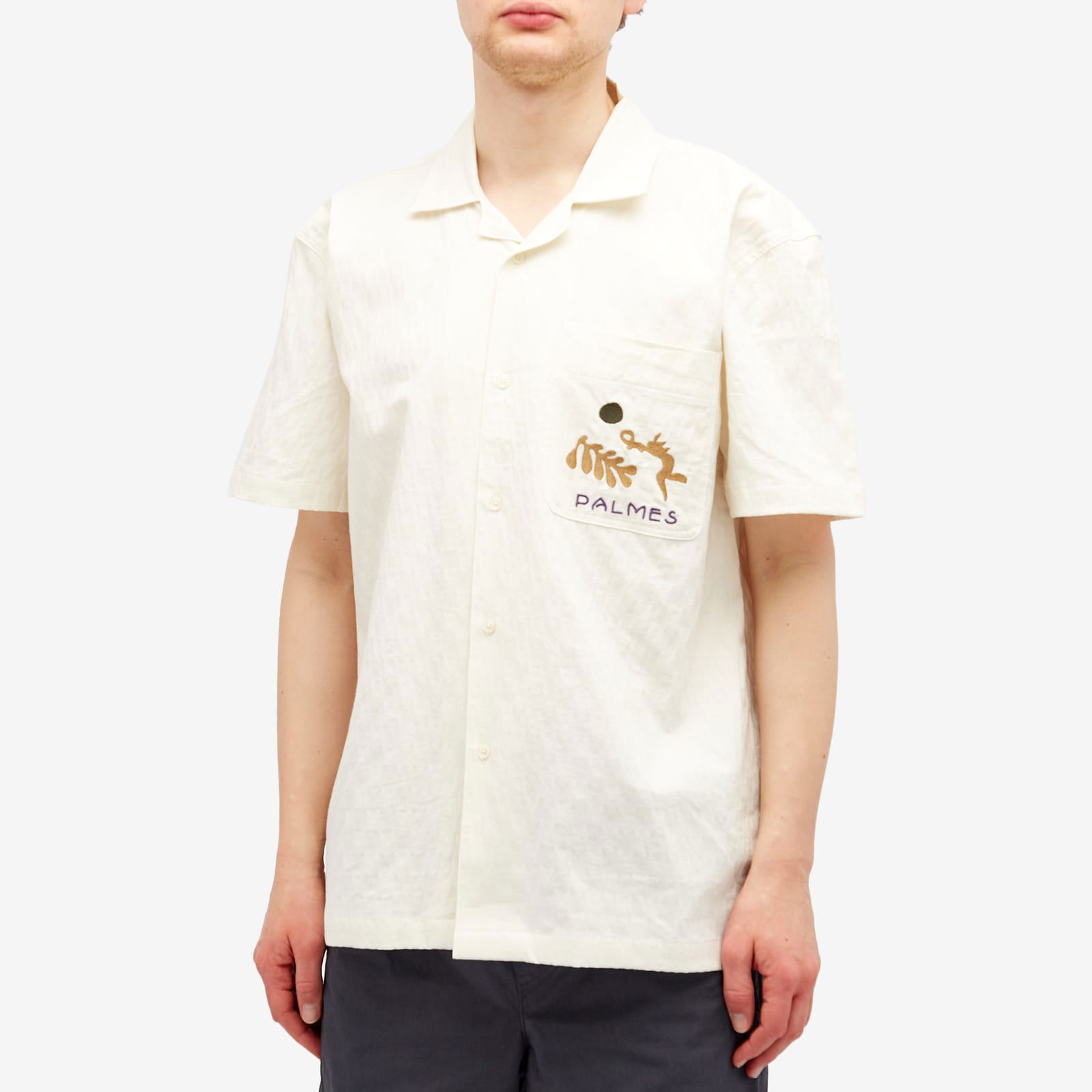 Palmes Garden Embroidered Short Sleeve Shirt
