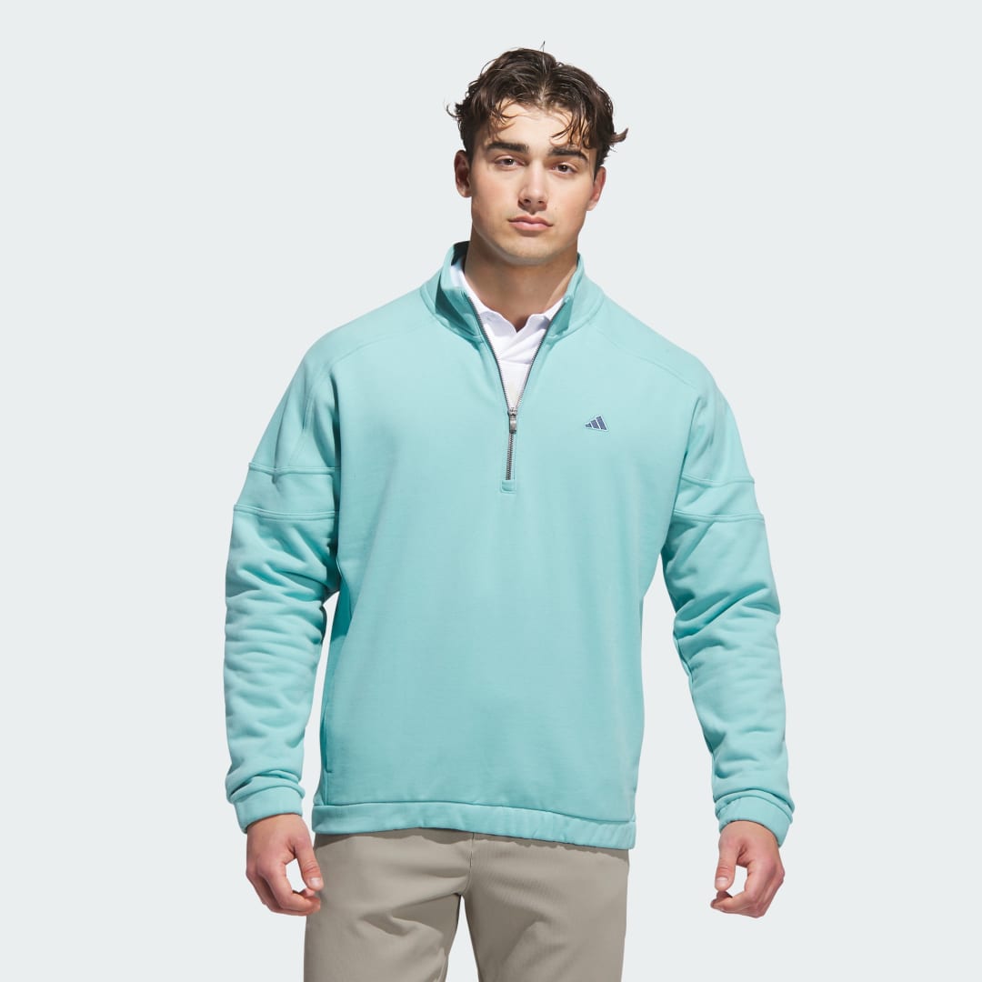 Mikina adidas Performance Heritage Loose Quarter-Zip Sweatshirt Tyrkysová | JL7896, 0