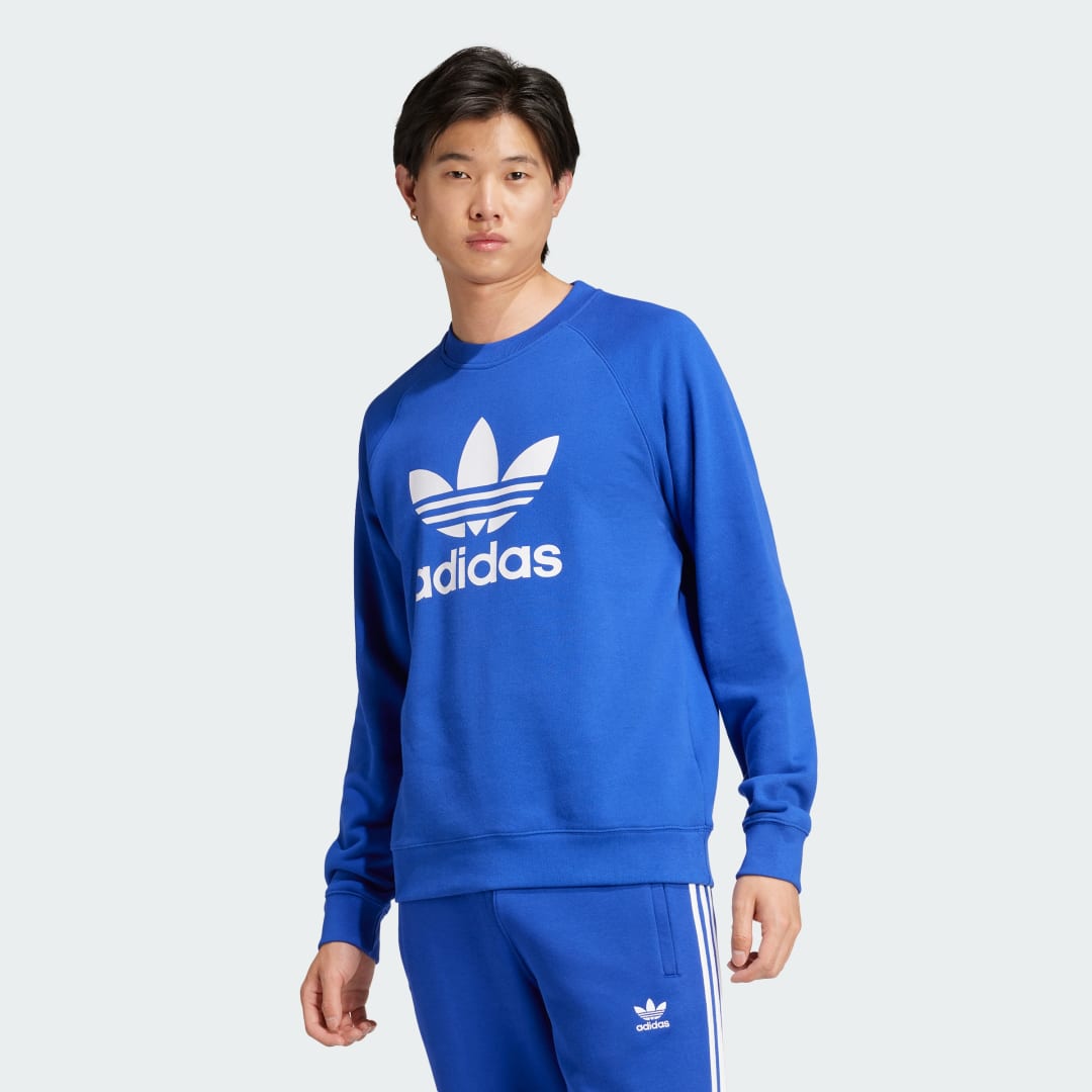 Sveter adidas Performance Adicolor Classics Trefoil Crewneck Sweatshirt Modrá | IZ1856, 0