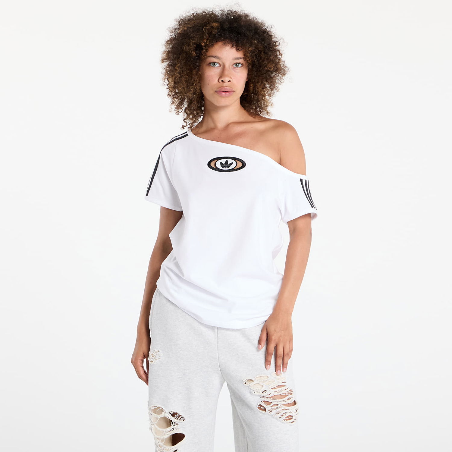 Tričko adidas Originals adidas Originals Campus 2000 Off Shoulder T-Shirt Biela | KC8795, 0