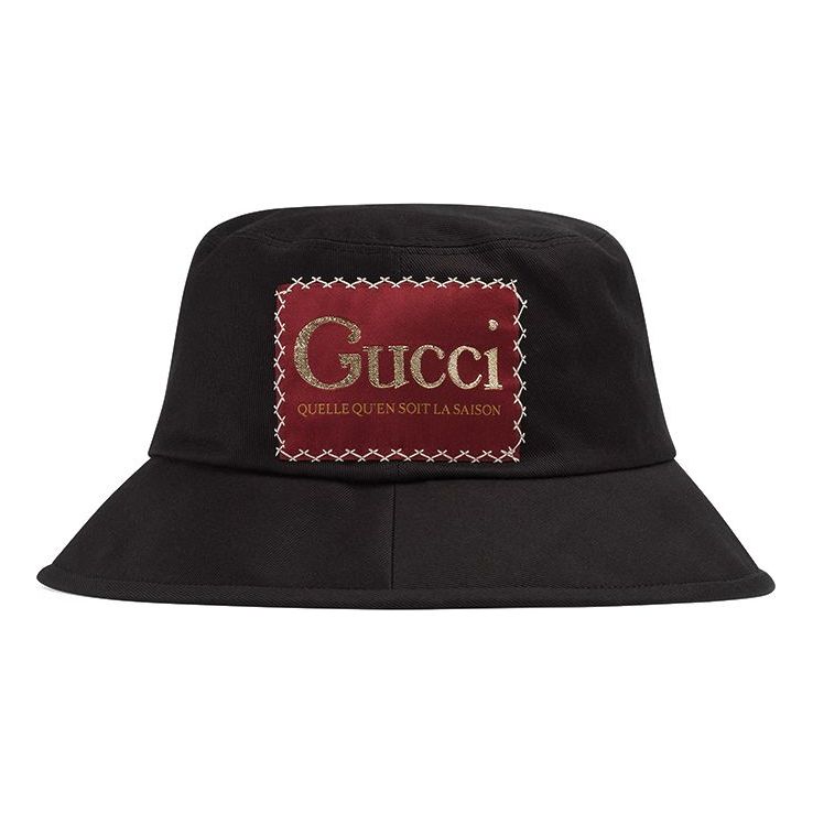 Klobúk Gucci Cotton Bucket Hat With Label Čierna | 627174-4HK02-1000, 0