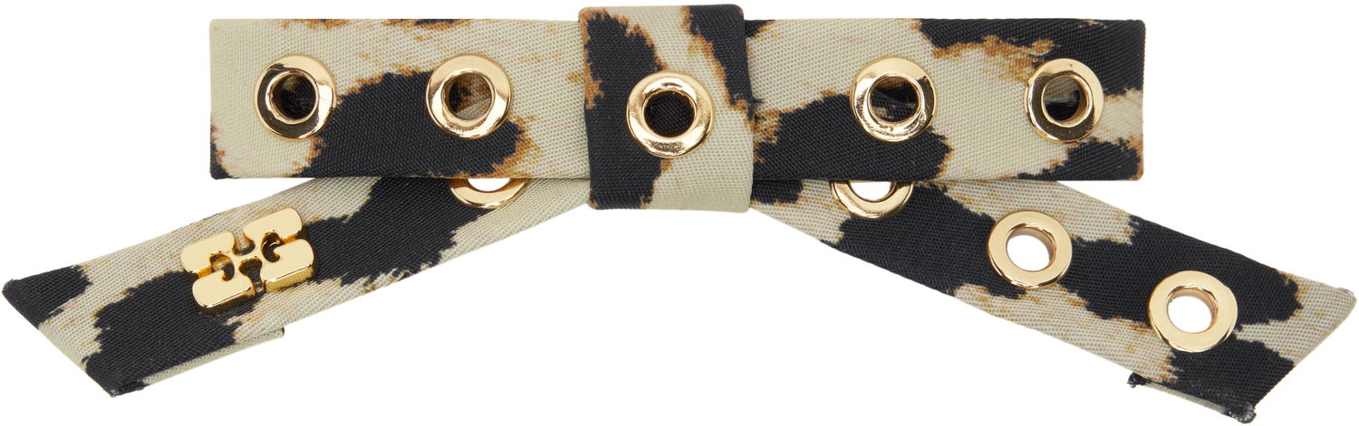 Spona GANNI GANNI Leopard Eyelet Bow Barrette Rôznofarebný | A6656, 0