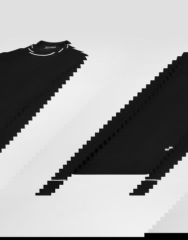Sveter Dolce & Gabbana Dolce & Gabbana Wool Pullover with Contrasting Trim Čierna | GXX02ZJDVBSN0000, 0