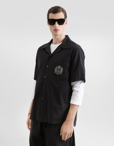 Košeľa Dolce & Gabbana Hawaii Cotton Shirt with Crest Čierna | G5JH9ZGK278N0000, 3