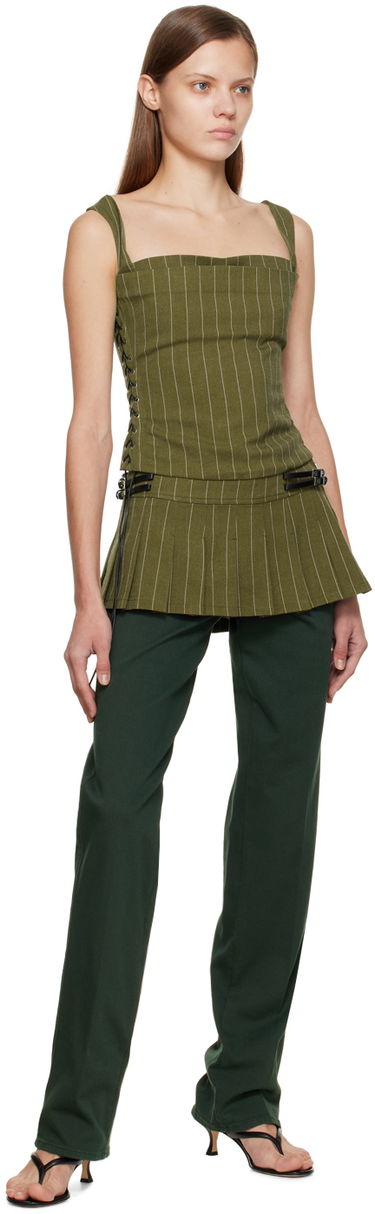 Sukňa Miaou Miaou Reno Pinstripe Miniskirt Zelené | 4020SWBOVP, 3