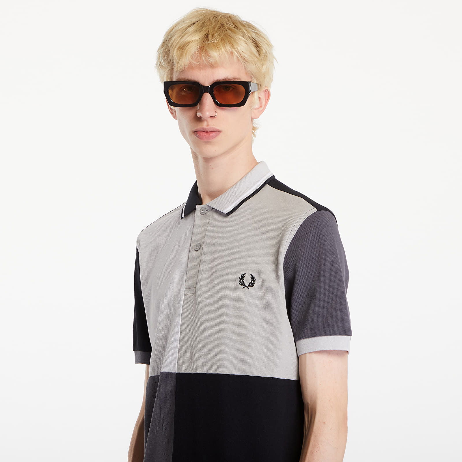 Beams Grid Design Fp Polo T-Shirt Black