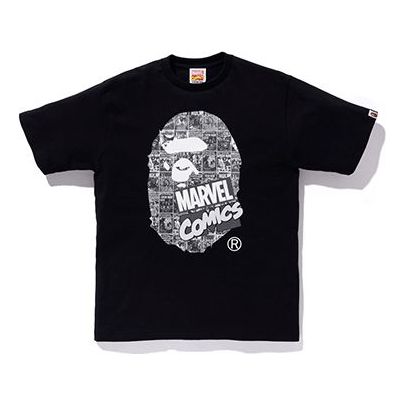 Tričko BAPE Bathing Ape x Marvel Comics Ape Head T-Shirt Čierna | 1F23110927