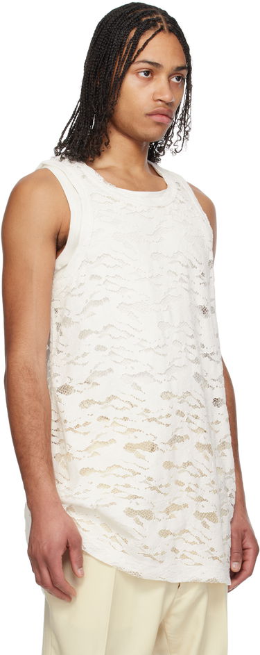 Tielko Comme des Garçons Homme Plus Raschel Lace Tank Top Biela | PO-T039-051, 1