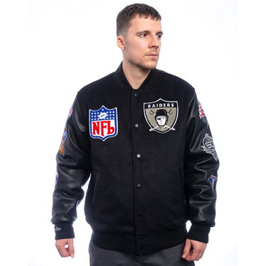 Bunda Mitchell & Ness NFL Blackout Collection Oakland Raiders Varsity Jacket Čierna | JK9935-ORABLCK, 0