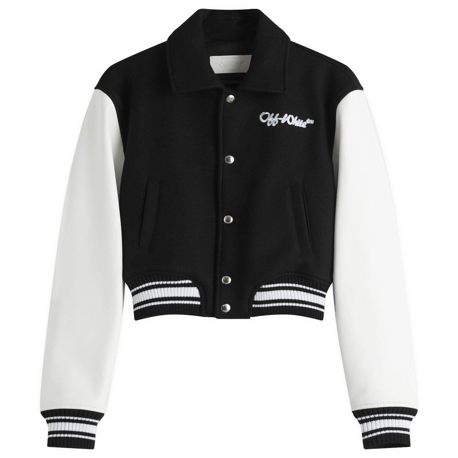 Bomber bunda Off-White Off-White WO Simple Cropped Varsity Jacket, Size Small Čierna | OWEK00DS25FAB0011001, 1