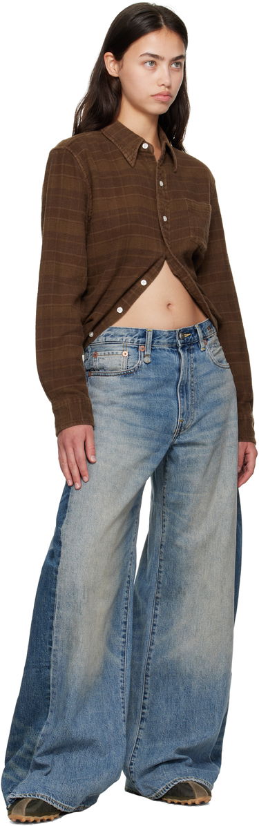 Košeľa R13 R13 Wrap Around Plaid Shirt Hnedá | R13WR433-R554B, 3