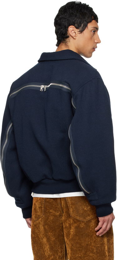 Bomber bunda Dries Van Noten Dries Van Noten Zipper Bomber Jacket Navy | 252-020560-2197, 2