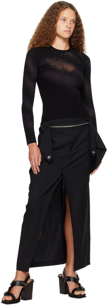 Sveter Dion Lee Dion Lee Burn Out Long Sleeve T-Shirt Čierna | C7201P23, 3