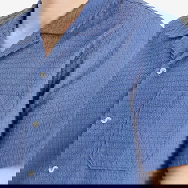Košeľa Universal Works Universal Works Delos Road Shirt, Large Modrá | 32676-BLU, 5