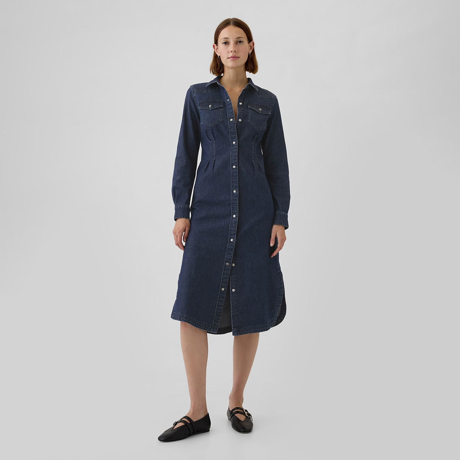 Šaty GAP Dress Denim Dress Dark Wash XS Čierna | 516975-00, 0