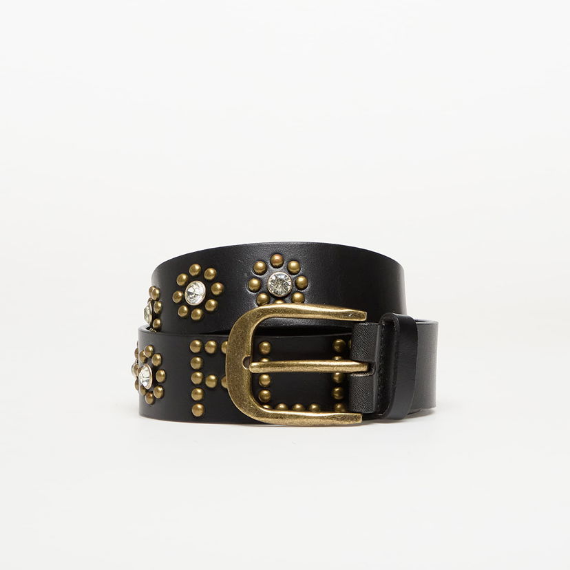 Opasok Pleasures Rhinestone Studded Belt Čierna | P25F061-BLAC