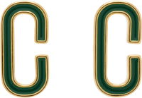 Enamel 'C' Link Earrings