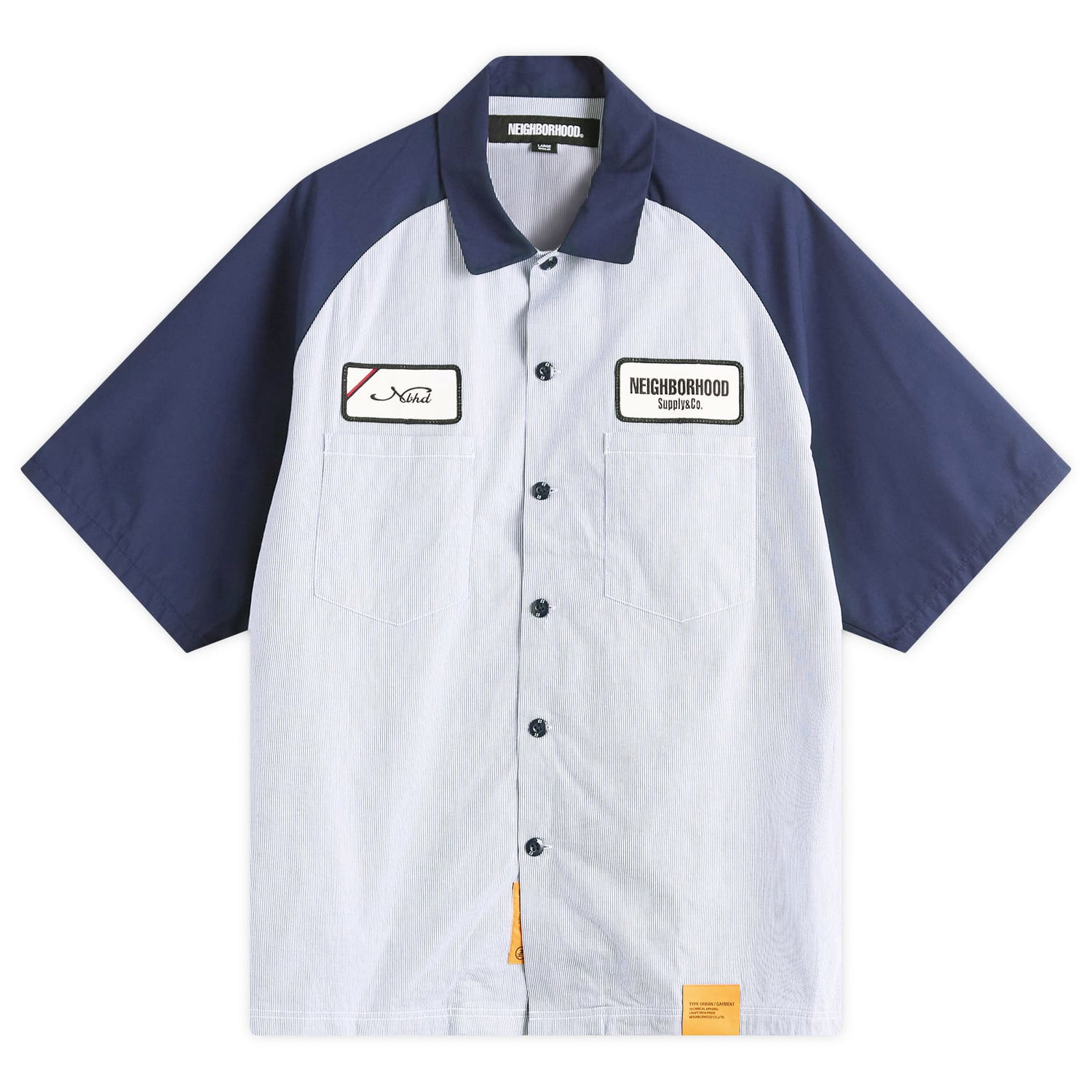 Košeľa Neighborhood Neighborhood Classic Stripe Short Sleeve Work Shirt, Size Large Modrá | 251TSNH-SHM04-NVY, 1