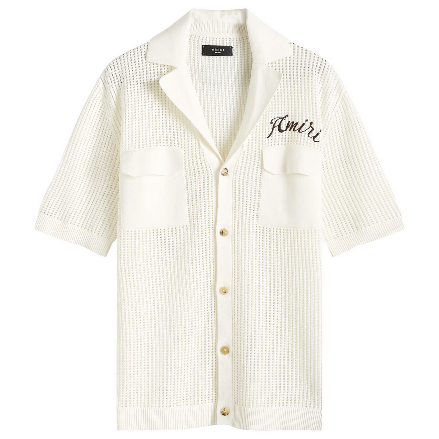 Košeľa AMIRI Amiri Short Sleeve Mesh Polo Shirt Biela | AMKNIR1011-295, 1