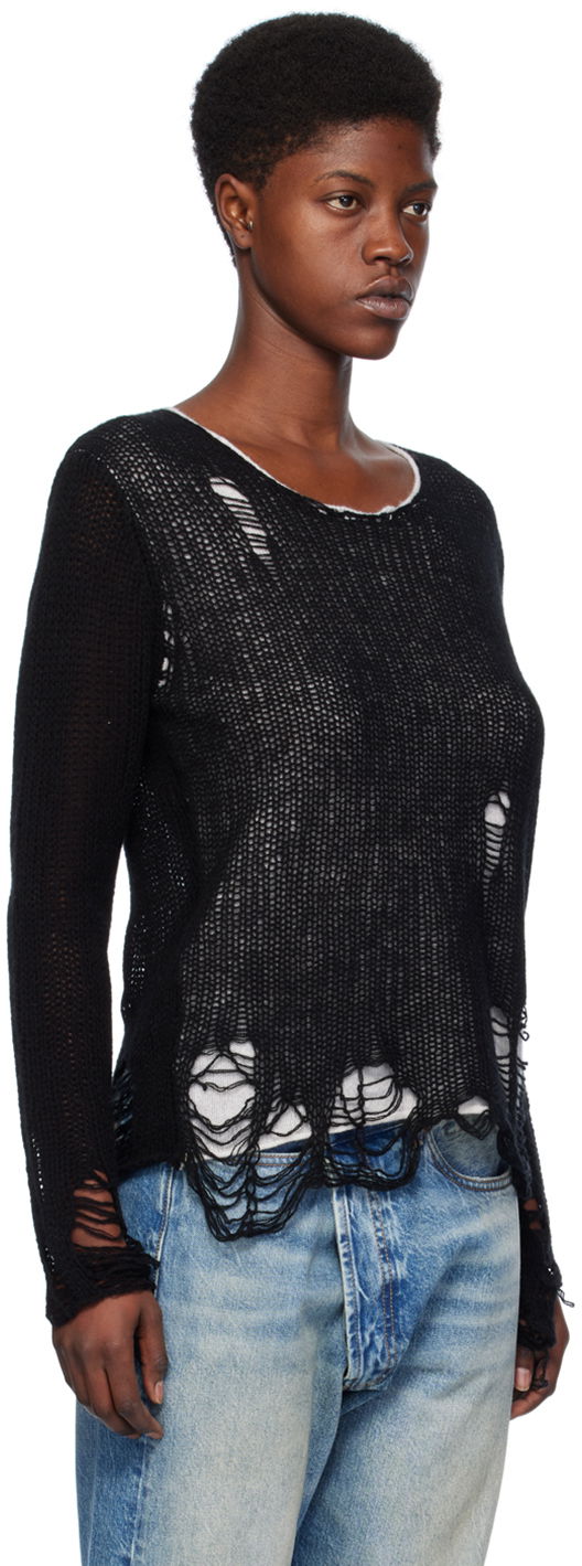 Sveter R13 R13 Layered Distressed Knit Sweater Čierna | R13WY206-Y122B, 1