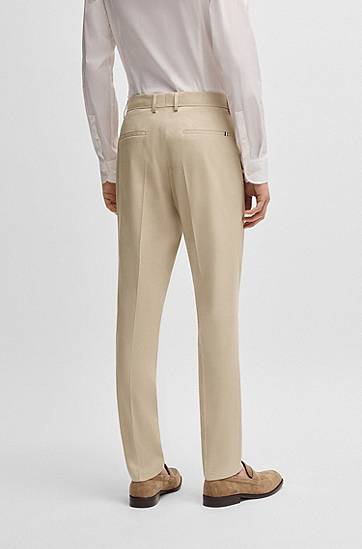 Nohavice BOSS Stretch Chiffon Formal Trousers Béžová | 50540837, 1