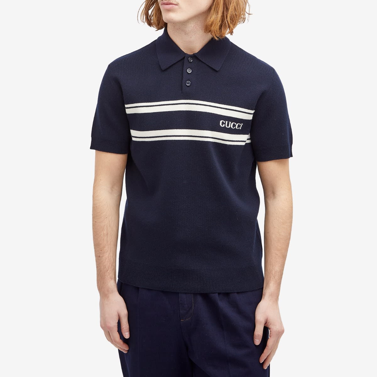 Striped Knitted Polo