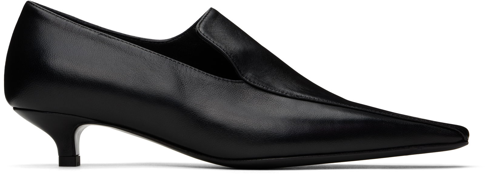 Leather Kitten Heel Pumps