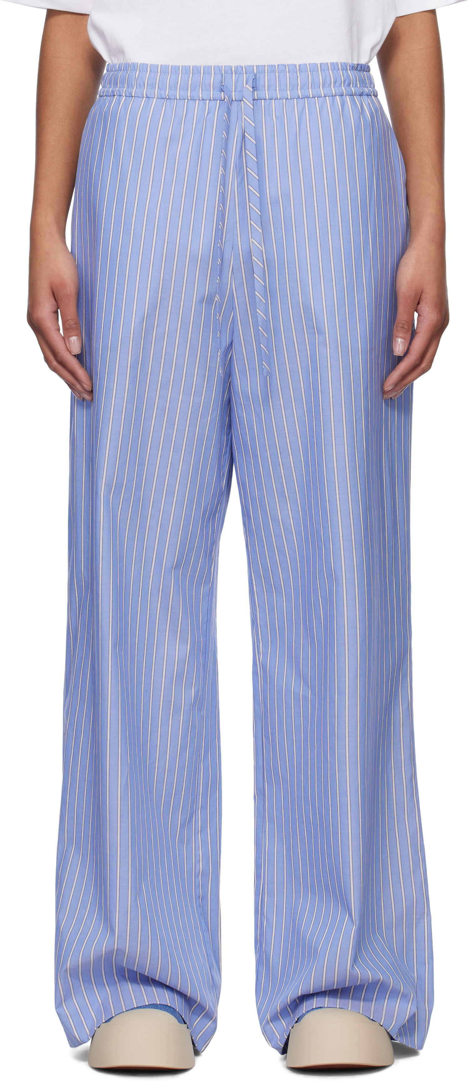 Nohavice Marni Marni Loose Striped Trousers Modrá | PAMA0071S1 UTC455, 0
