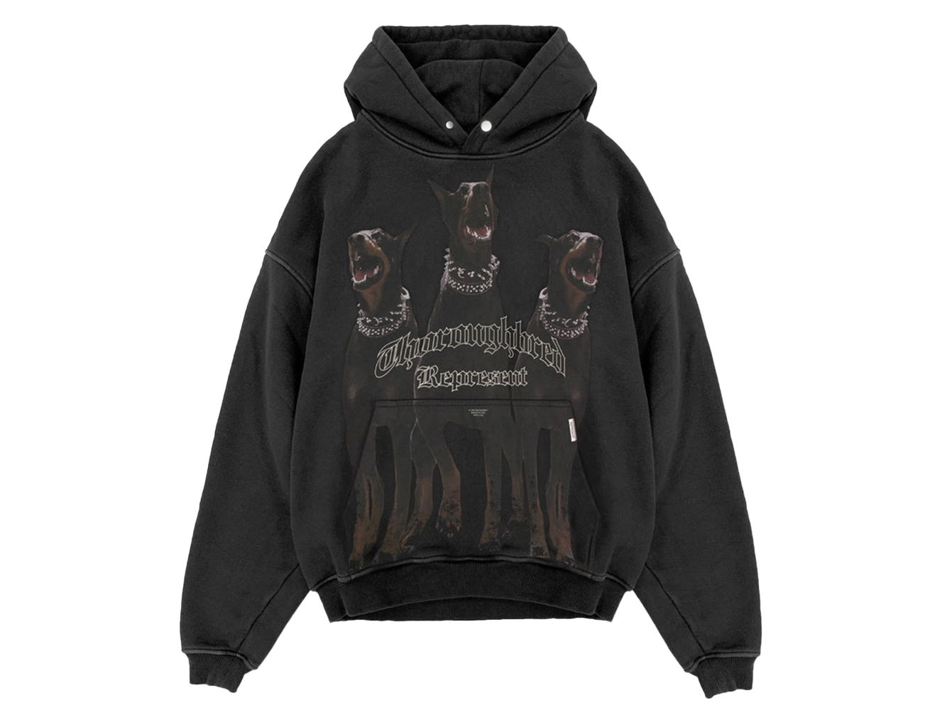 Represent Thoroughbred Oversized Hoodie Vintage Black