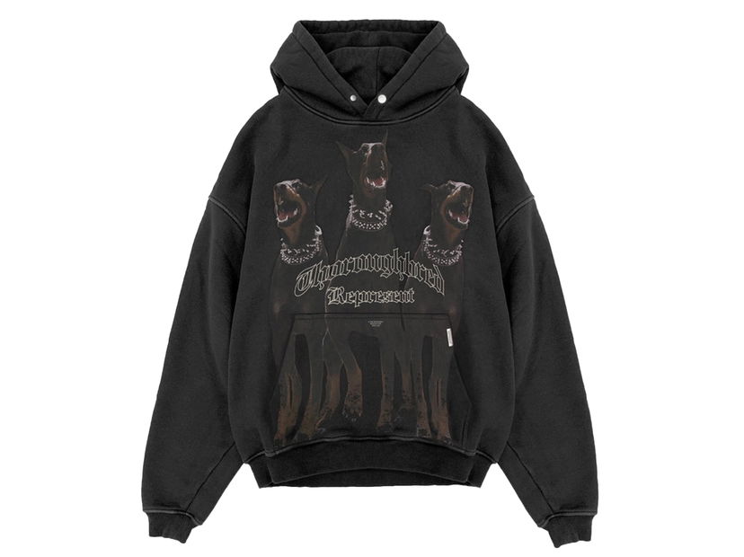 Mikina Represent Clo Represent Thoroughbred Oversized Hoodie Vintage Black Čierna | M04149-03