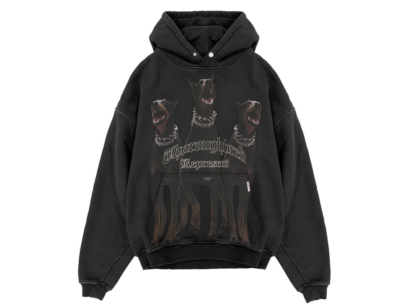 Mikina Represent Clo Represent Thoroughbred Oversized Hoodie Vintage Black Čierna | M04149-03, 0