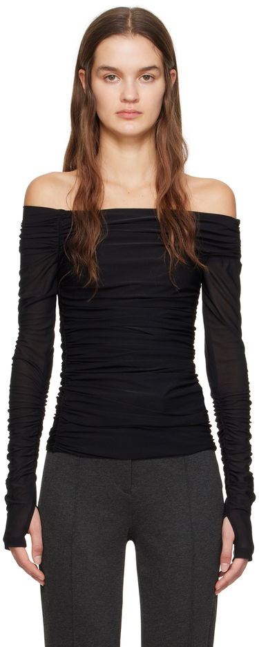 Tielko Helmut Lang Ruched Long Sleeve T-Shirt Čierna | N10HW510, 0