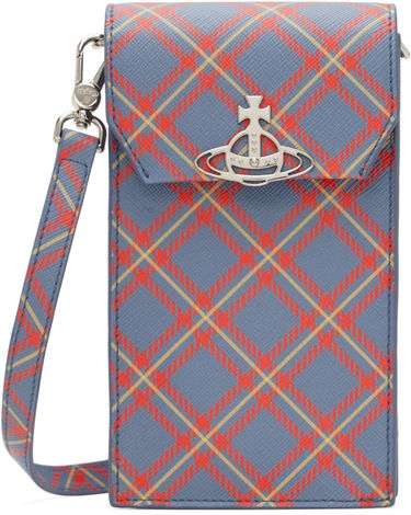 Taška cez rameno Vivienne Westwood Vivienne Westwood Derby Tartan Phone Pouch Modrá | 58030001U-S0022-, 0