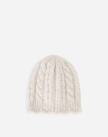 Kulicha Dolce & Gabbana Dolce & Gabbana Cable Knit Beanie with Floral Embroidery and Logo Tag Biela | LBKH99JCVK4W0111, 1